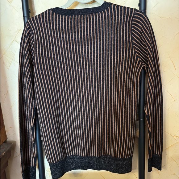 Scotch & Soda Voila Black and Tan Striped Crewneck Sweater Size S - Picture 5 of 5